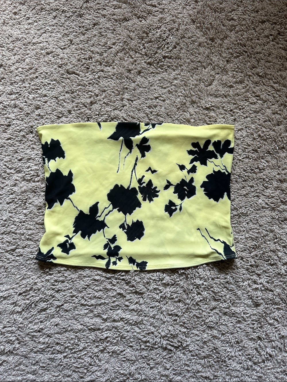 Open Edit Yellow Floral Bandeau Tube Top
